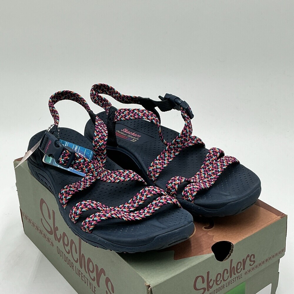 Skechers Reggae Adore You 163598-NVPK Sandals Women's 9B Multi Strappy Ebay1278